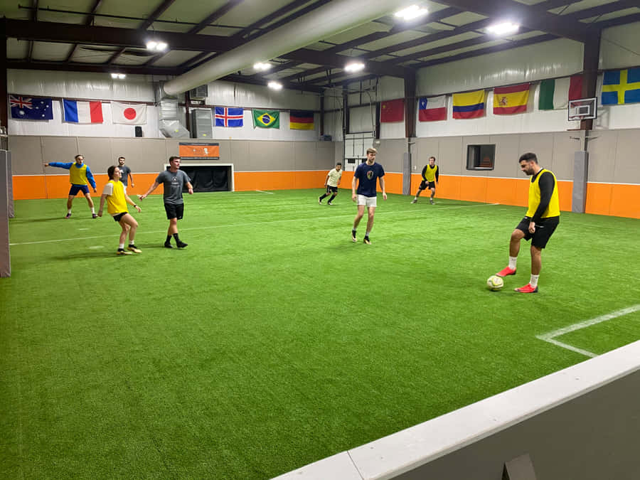 Azione Intensa di Calcio Indoor