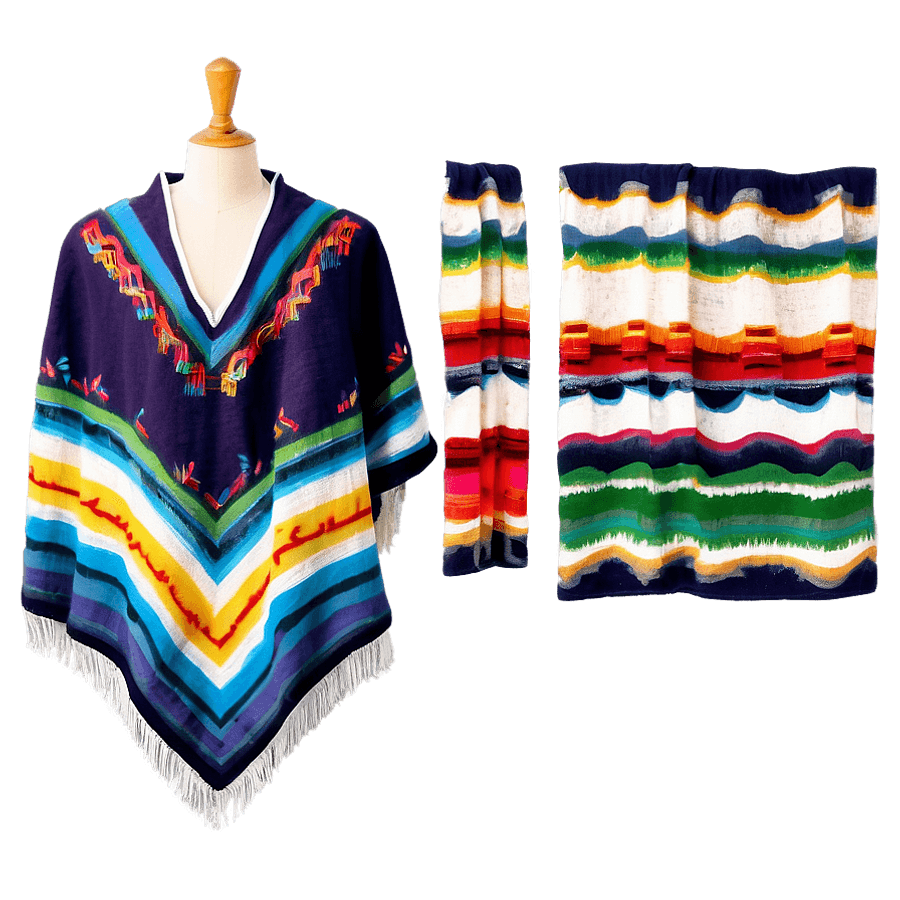 Mexican Poncho Blanket Style PNG 85
