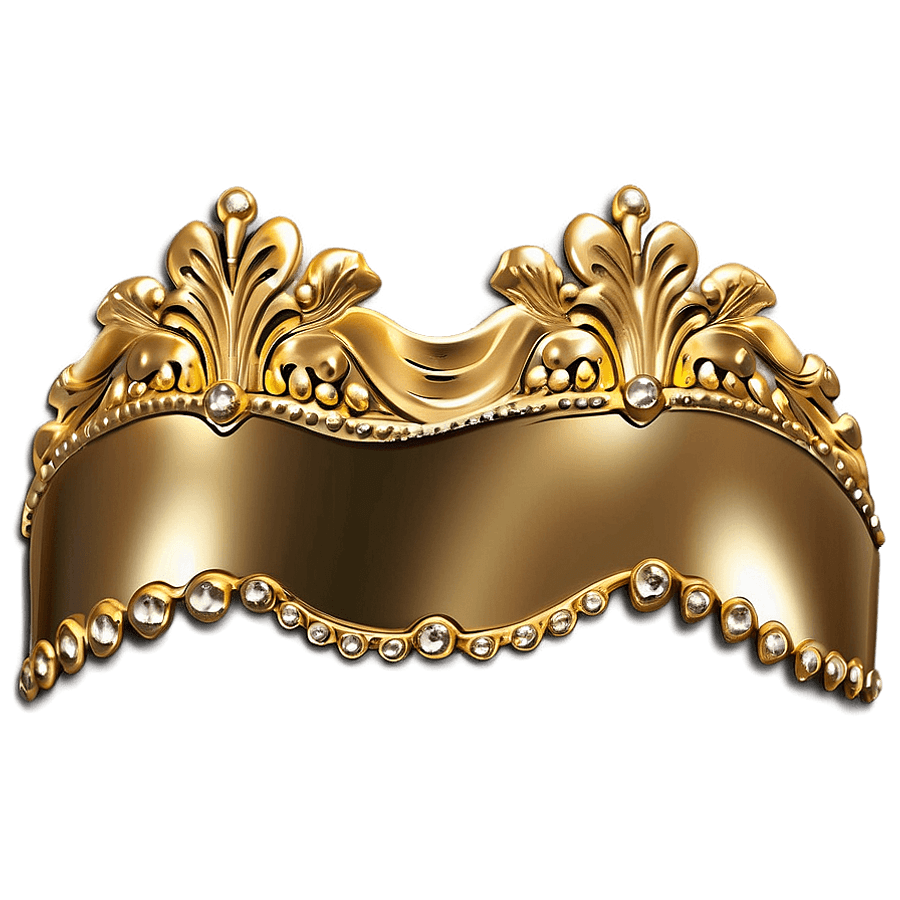 Gold Trim Scallop Edge PNG 42