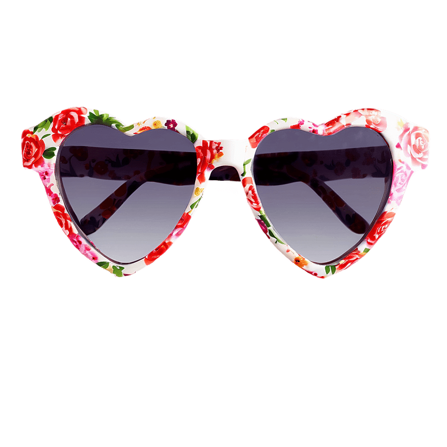 Floral Heart Sunglasses PNG gmj
