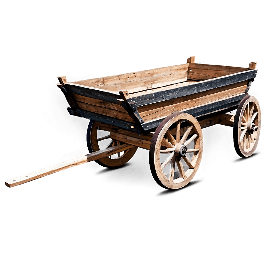 Wooden Cart Wagon PNG 05262024