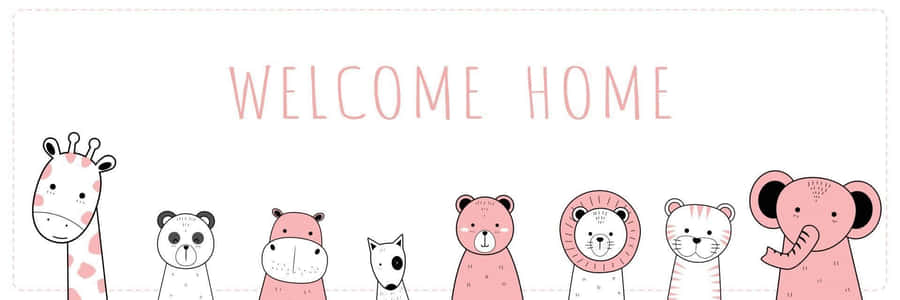 Willkommen Zuhause Tier Cartoon Banner