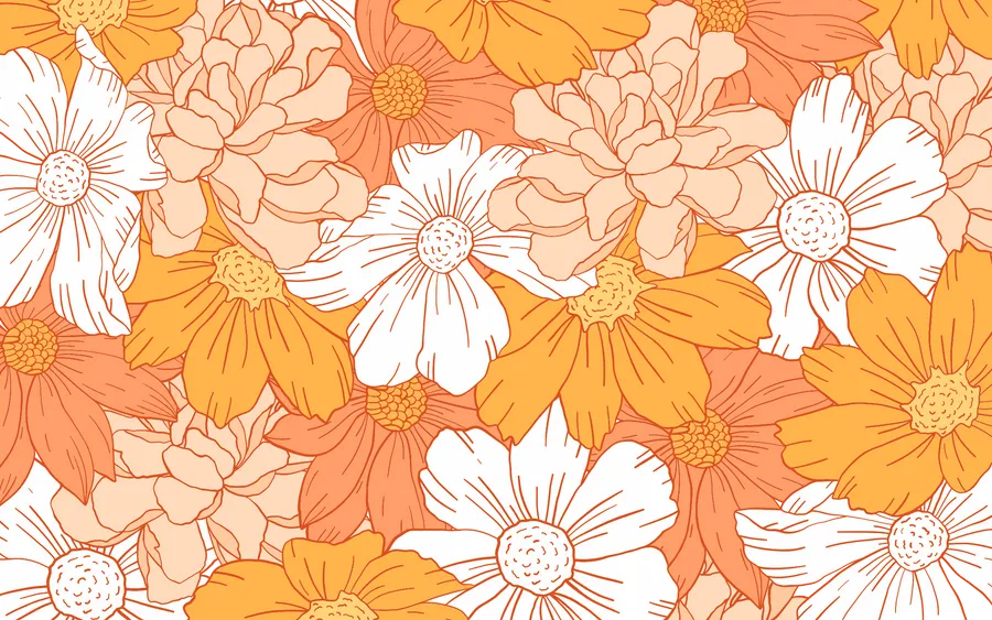 Flowers aesthetic pattern wallpaper