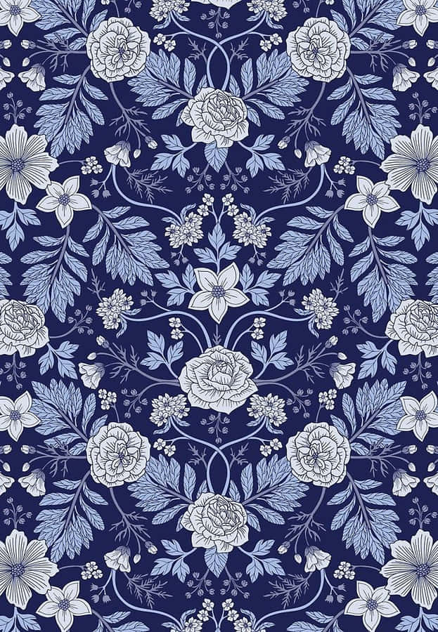 Elegantes blaues Blumenmuster
