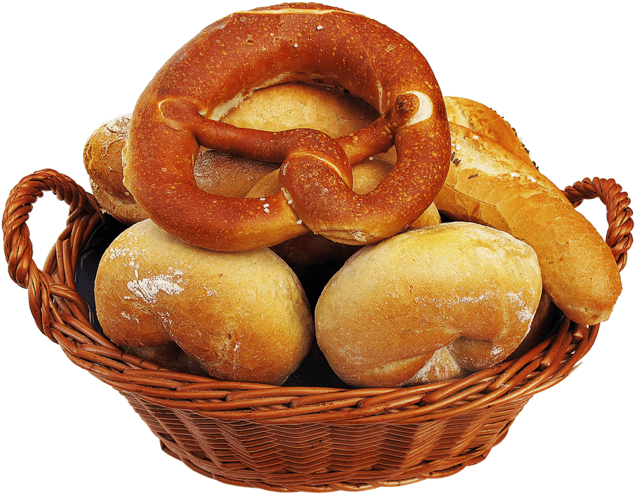 Assorted Bakery Basket Pretzel Bread Rolls