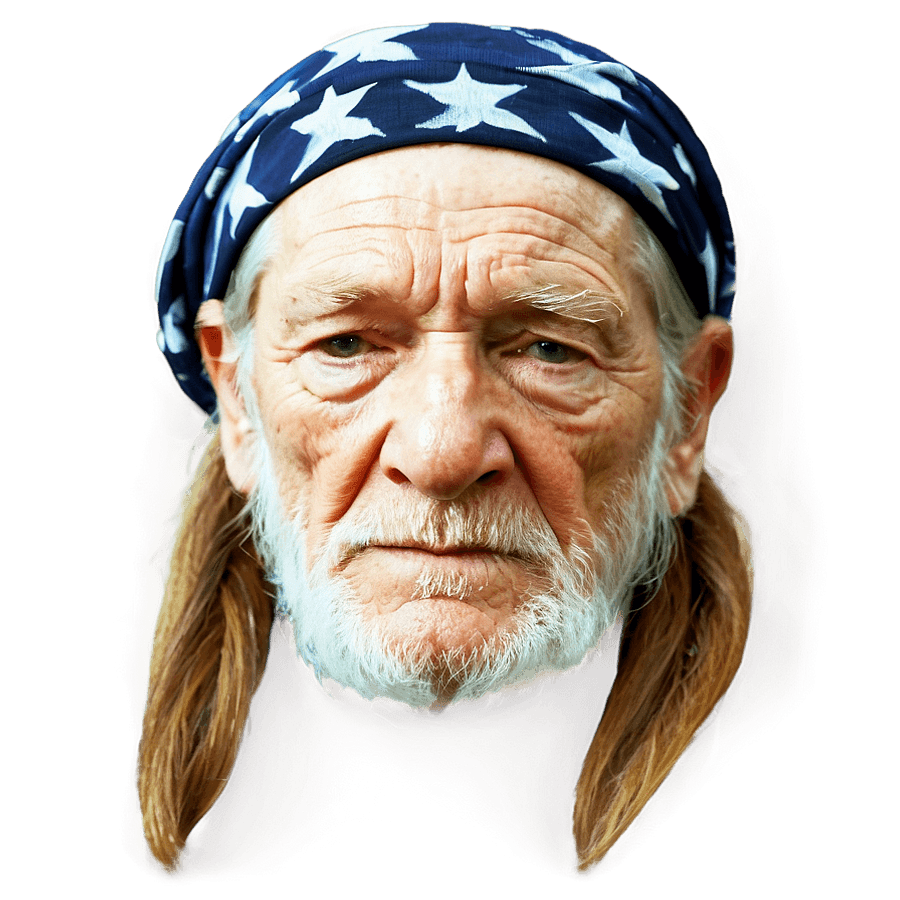 Willie Nelson with Bandana PNG huh