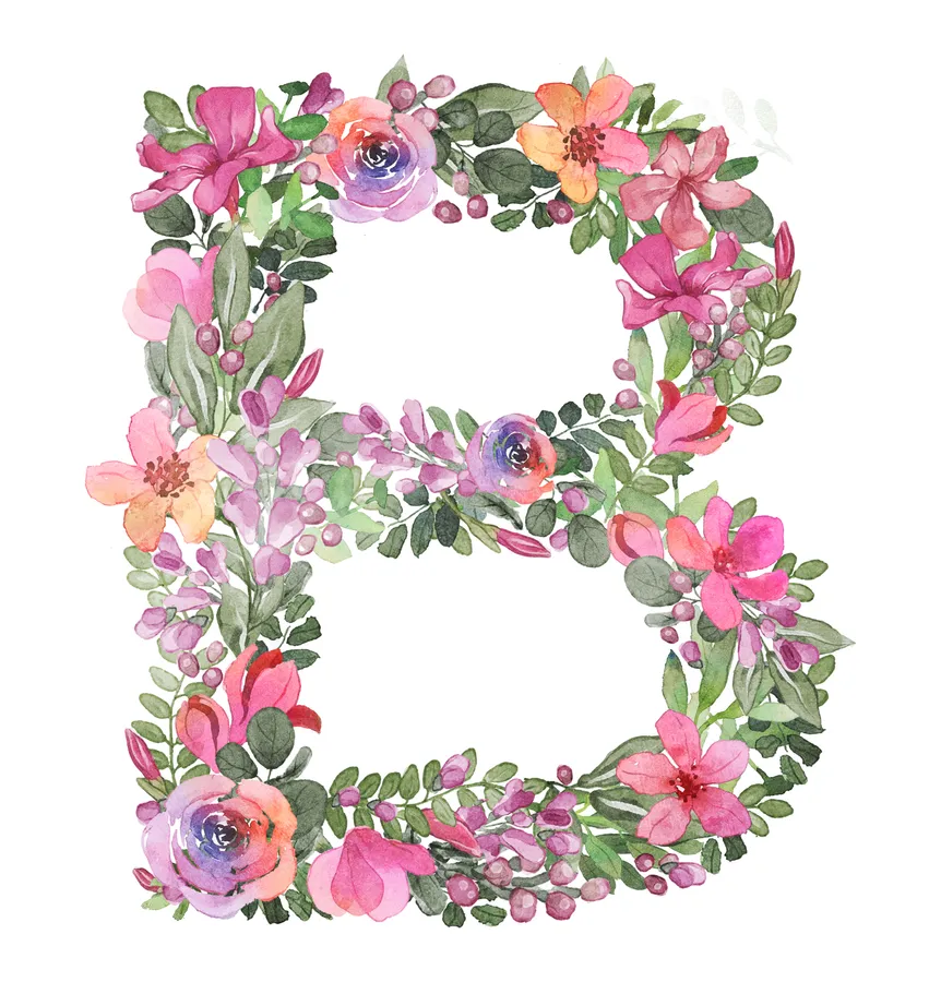 Letter B spring design wallpaper