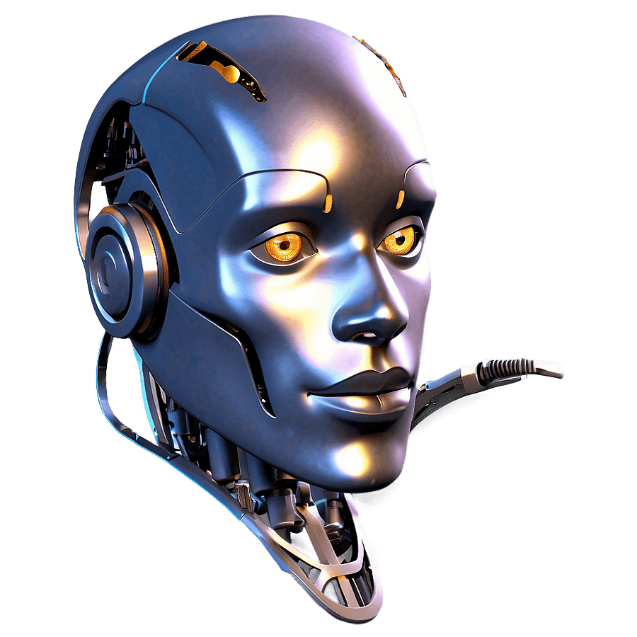 Futuristic Robot Head PNG 06212024