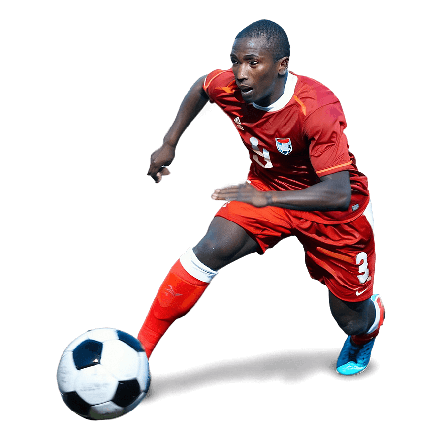 Soccer Player in Full Sprint PNG ins74