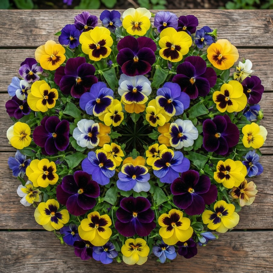 Pansy Mandala Pattern Wallpaper