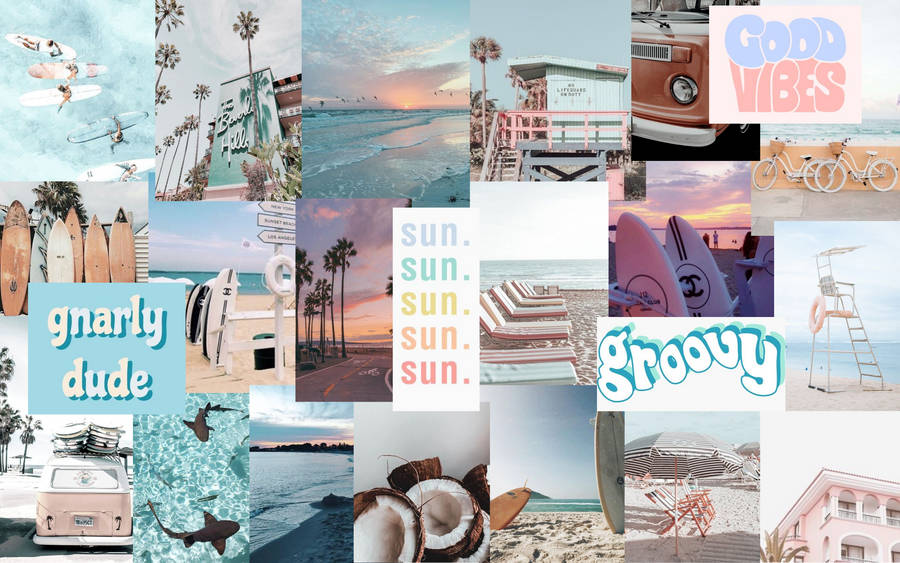 Download Pastel Aesthetic Summer Collage Wallpaper | Wallpapers.com