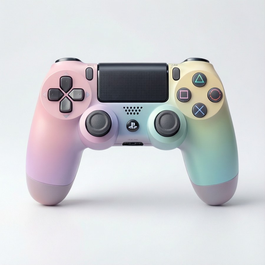 Soft pastel PS4 controller wallpaper for a cute aesthetic.