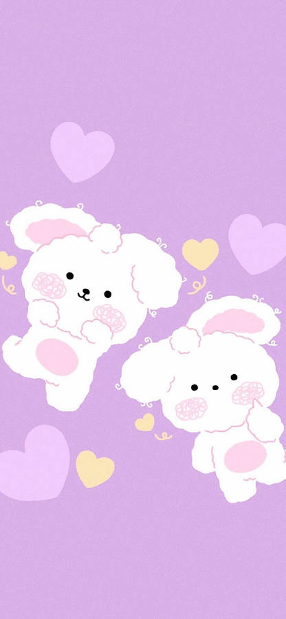 Download Pastel Cute White Bears Wallpaper | Wallpapers.com