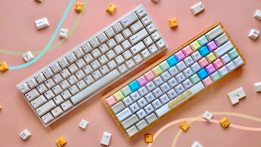 Download Pastel Mechanical Keyboard Aesthetic Wallpaper | Wallpapers.com