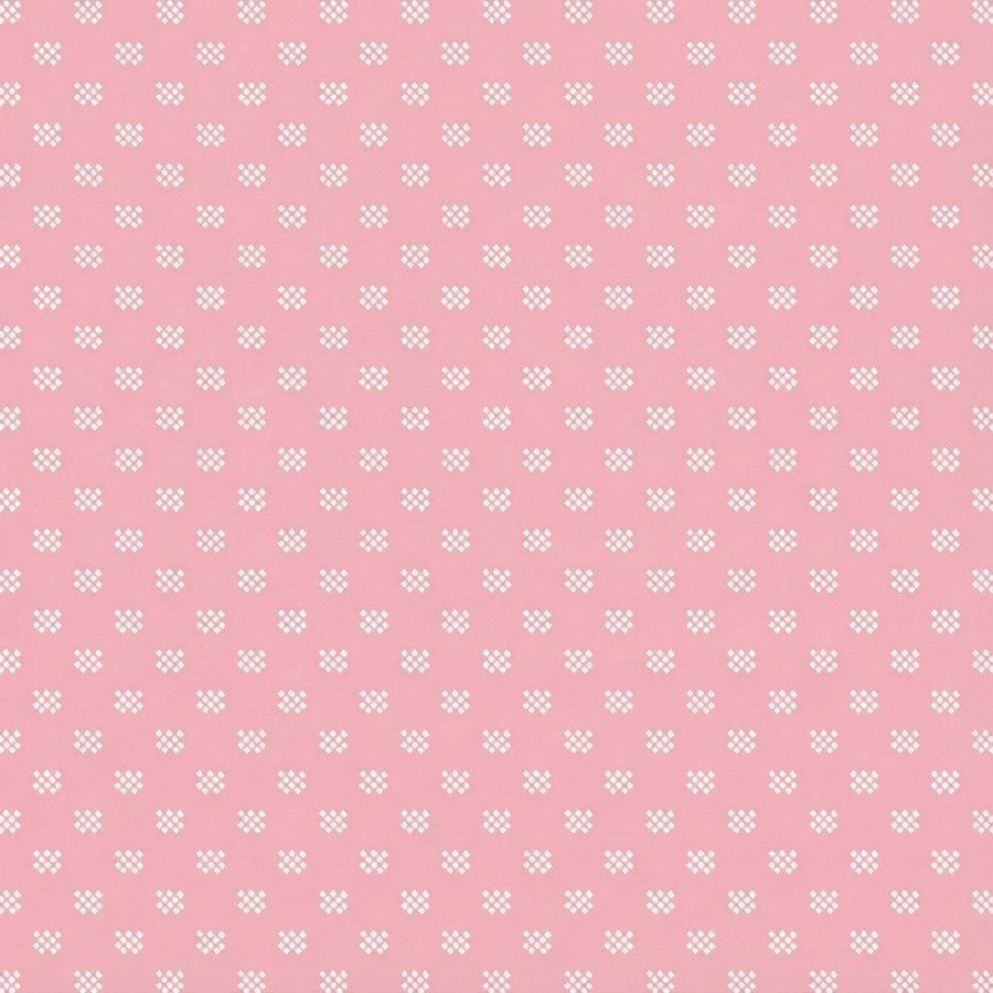 Repeating white checkmarks on pastel pink wallpaper.