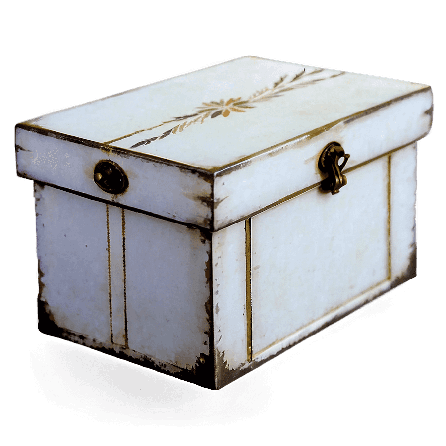 Vintage White Box PNG 30