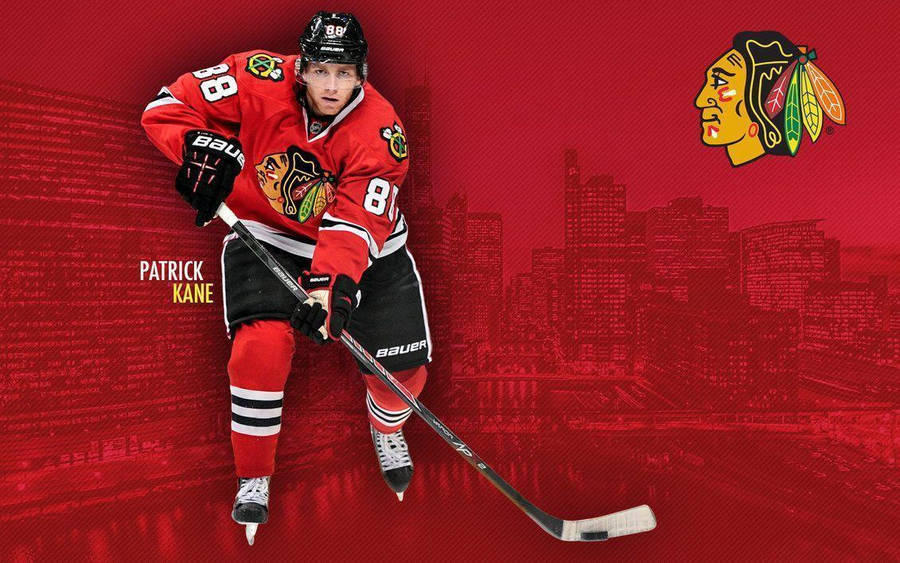 Download Patrick Kane Red Chicago Fan Art Wallpaper | Wallpapers.com