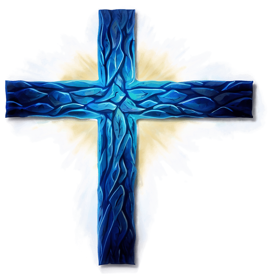 Detailed Blue Cross Texture PNG qem