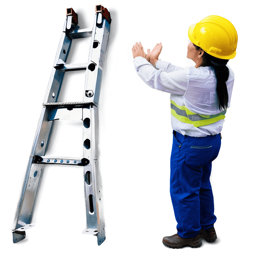 Construction Worker on Ladder PNG ooa5