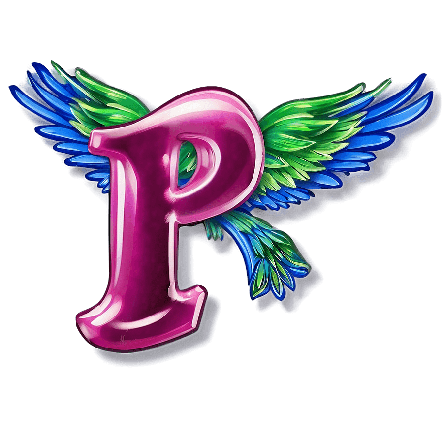 P Letter with Wings PNG buk63