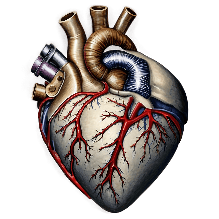 Realistic Open Heart Drawing PNG 06212024