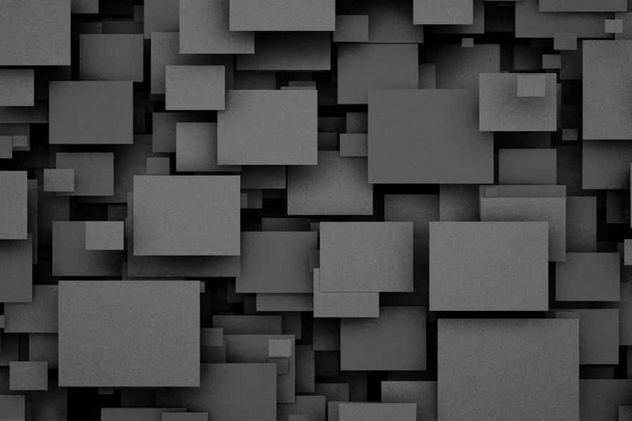 Einschwarzer und grauer abstrakter Hintergrund mit Quadraten.