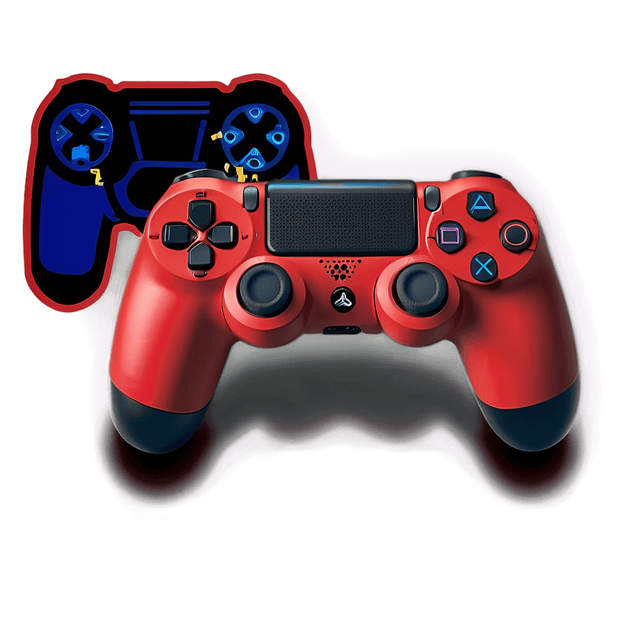Red PS4 Remote Graphic PNG 05252024
