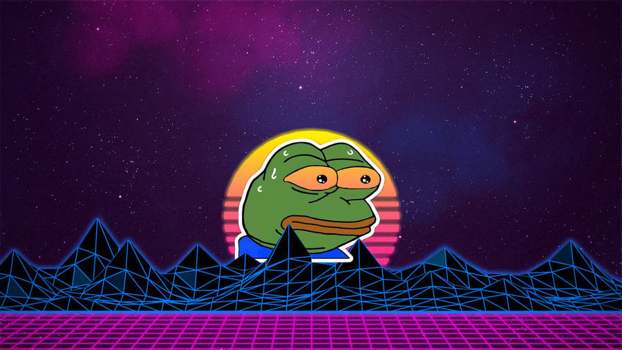 Download Pepe The Frog Vaporwave Art Wallpaper | Wallpapers.com