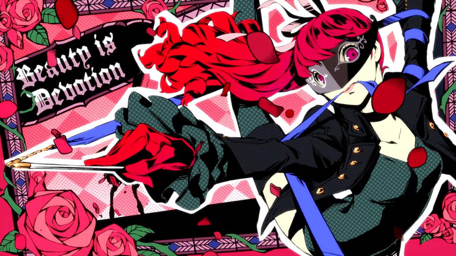 Download Persona 5 Royal Sumire Pink Flower Wallpaper Wallpapers Com