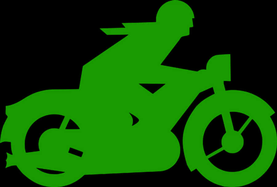 Green Motorbike Silhouette