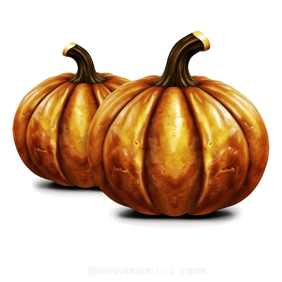 Golden Autumn Pumpkin PNG 06252024