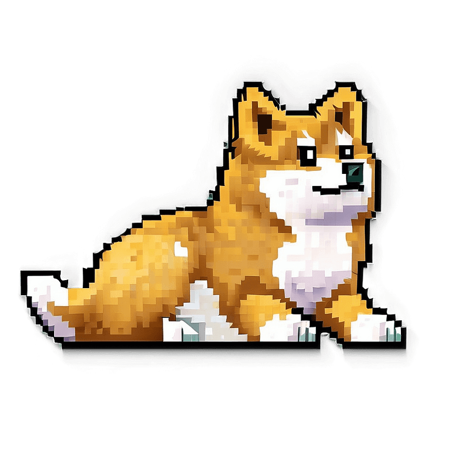 Pixel Art Doge PNG 59