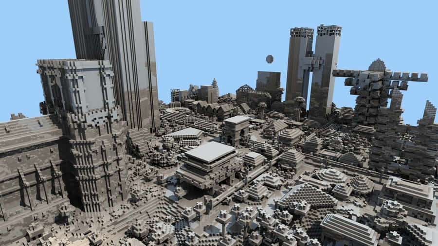 MinecraftStadt 1920 x 1080 Hintergrundbild
