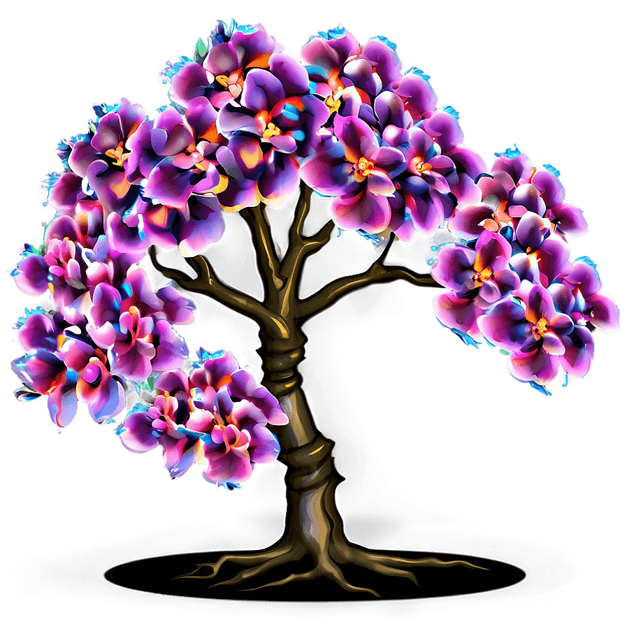 Magical Flower Tree Scene PNG 48