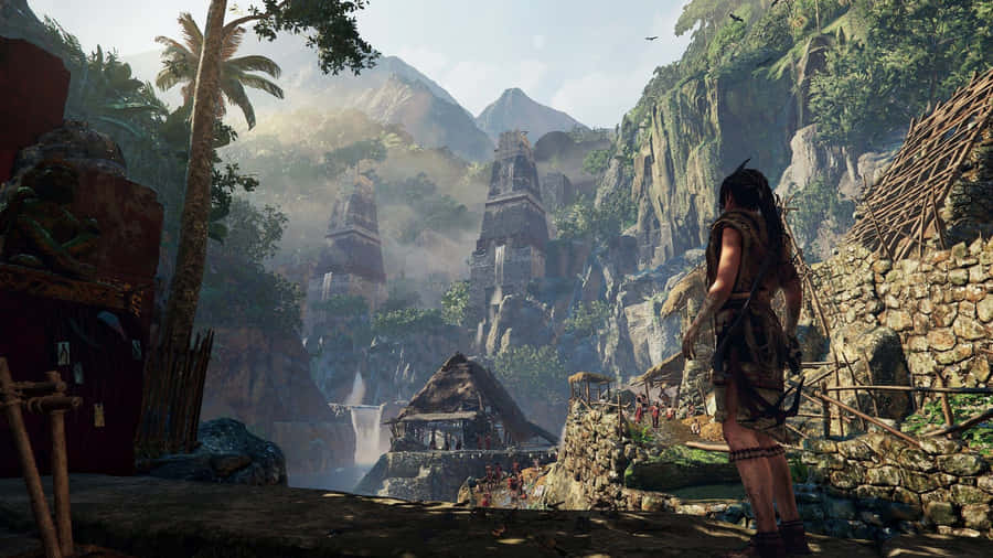 Oldtidsruiner 4k Skygge af Tomb Raider Baggrund