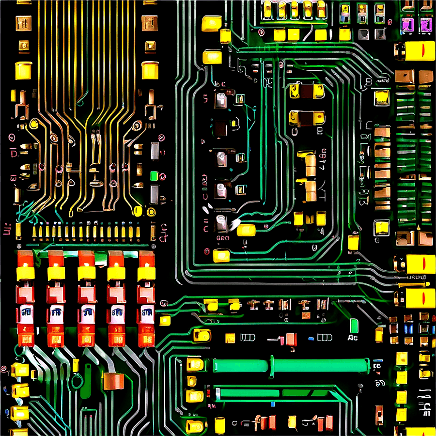 Modern Circuit Board Schematic PNG lri