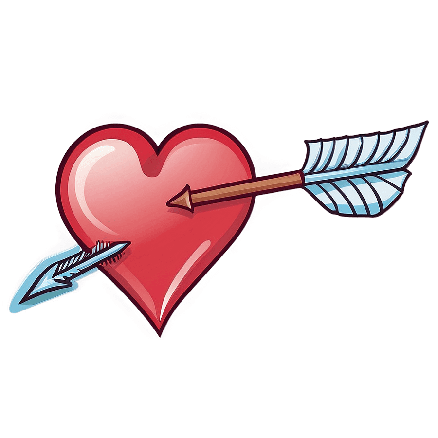 Cartoon Heart and Arrow PNG 57