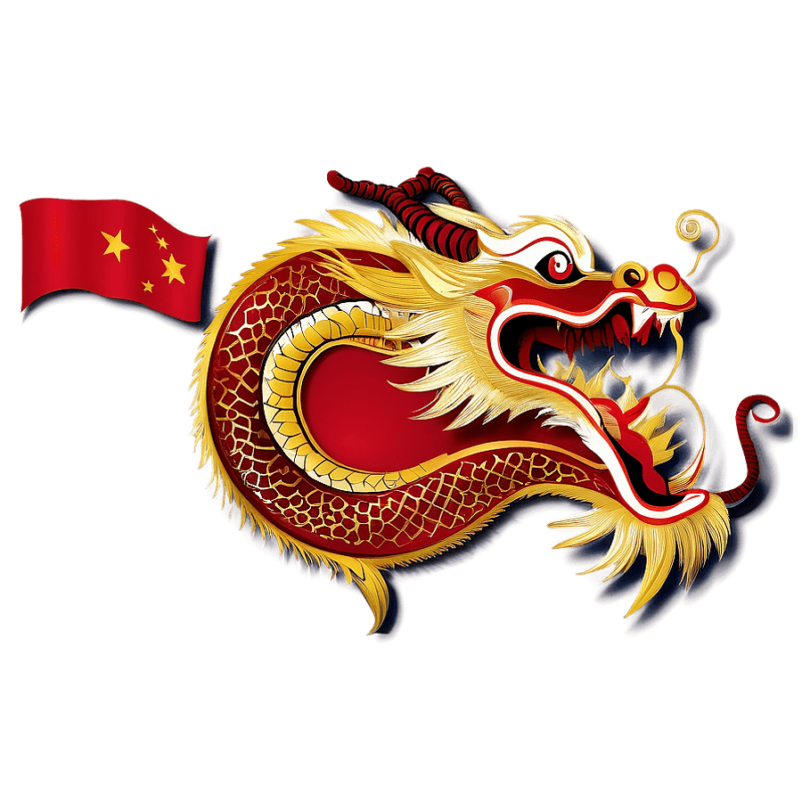 Chinese Dragon in Calligraphy Style PNG 05232024