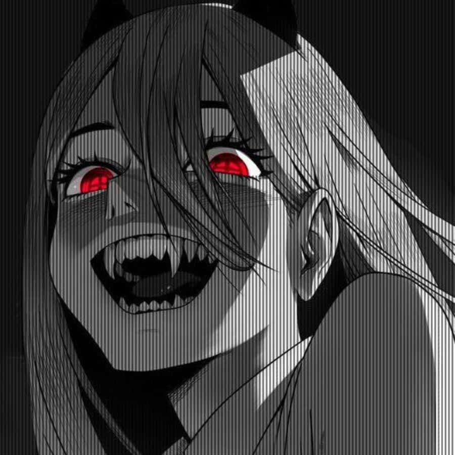Rotäugiges Anime-Mädchen Grunge-Ästhetik