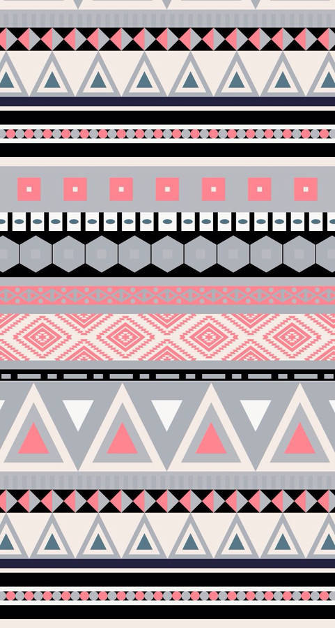 Pink and black tribal pattern wallpaper 