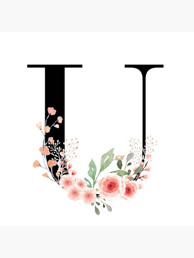 Download Pink Floral Letter U Wallpaper | Wallpapers.com