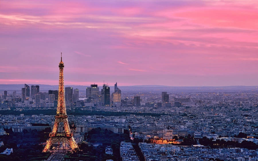 Download Pink Paris Cityscape Wallpaper | Wallpapers.com