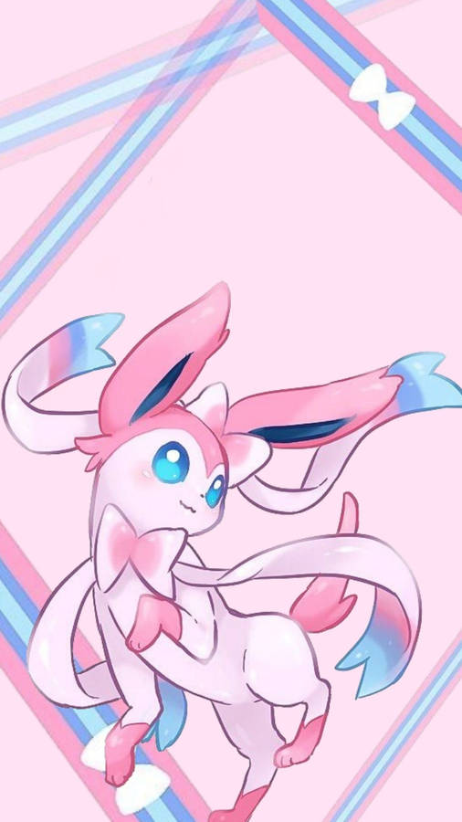 Download Pink Ribbon Sylveon Phone Wallpaper | Wallpapers.com