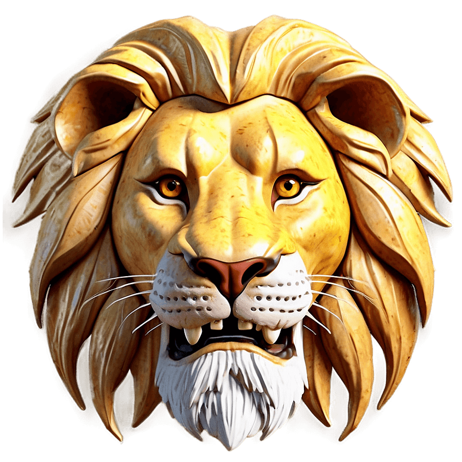 Lion Head Heraldic Crest PNG 6