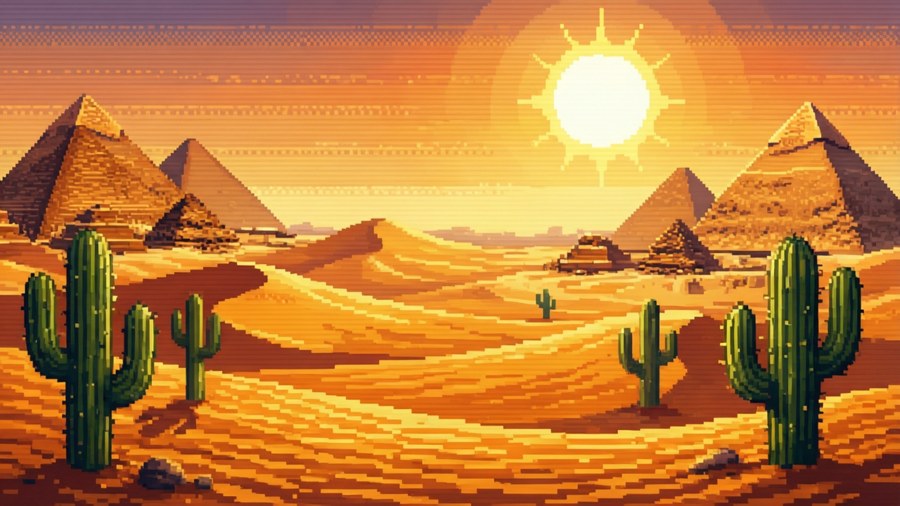 Pixel Ørkendyner Bakgrunner