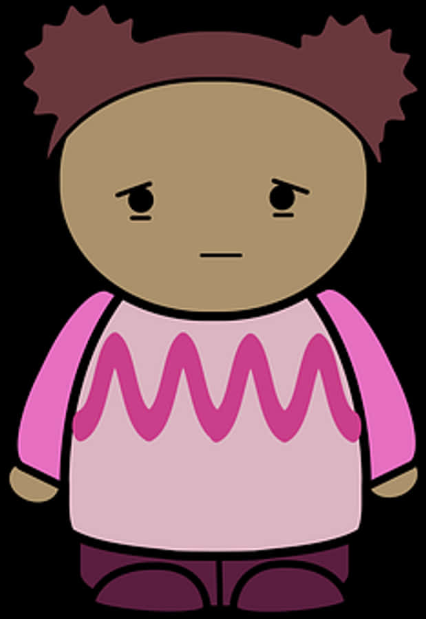 Cartoon Girlin Pink Sweater