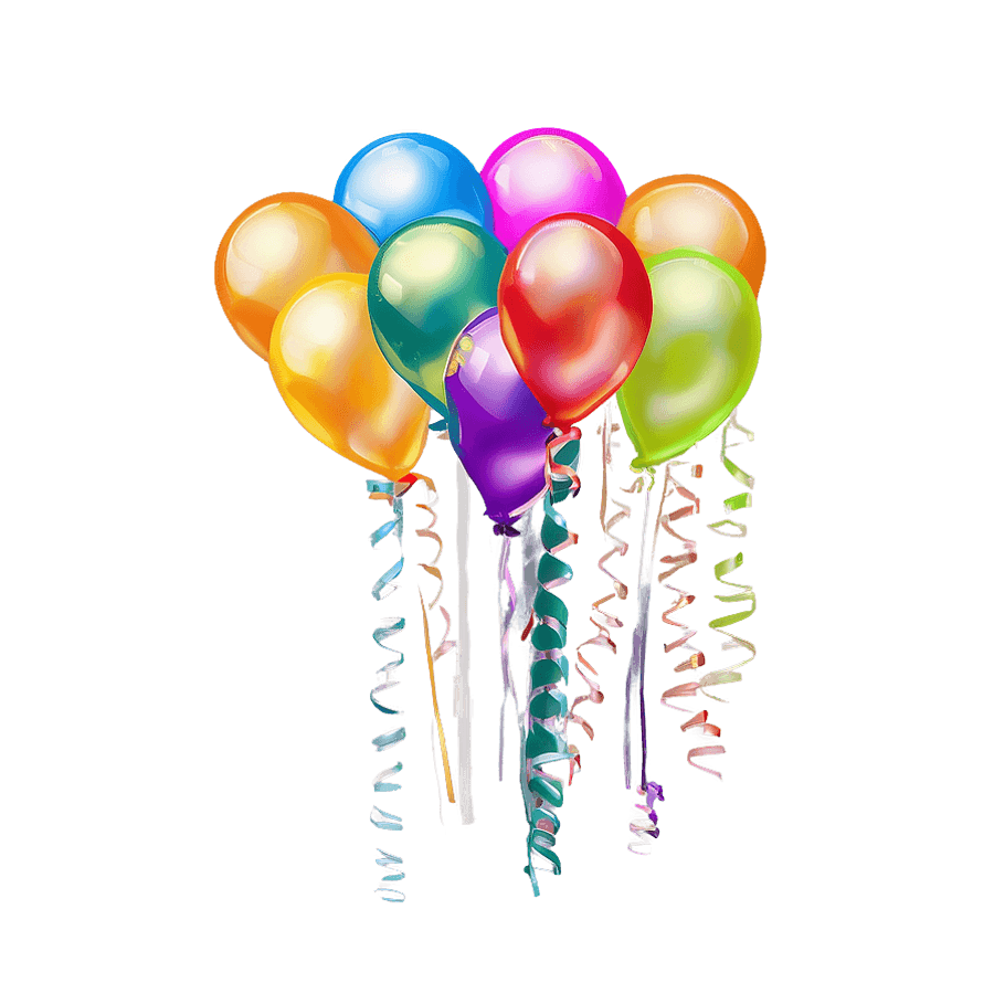 Pastel Birthday Balloons PNG ldu42