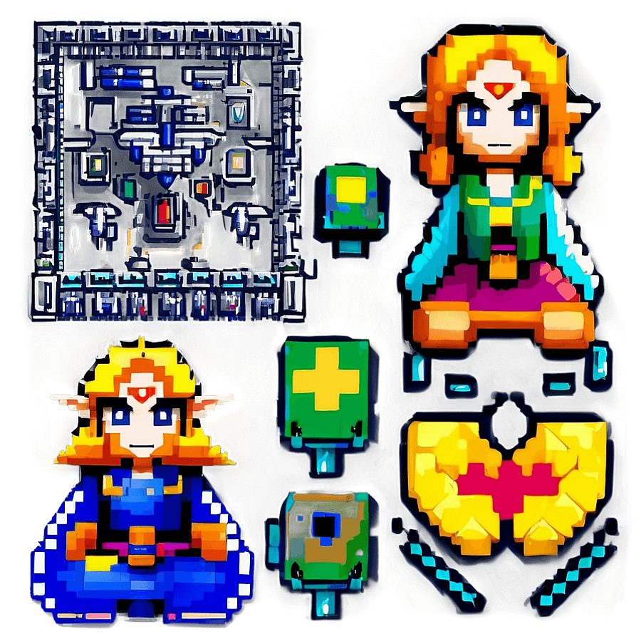 Zelda Pixel Art Characters PNG uym89