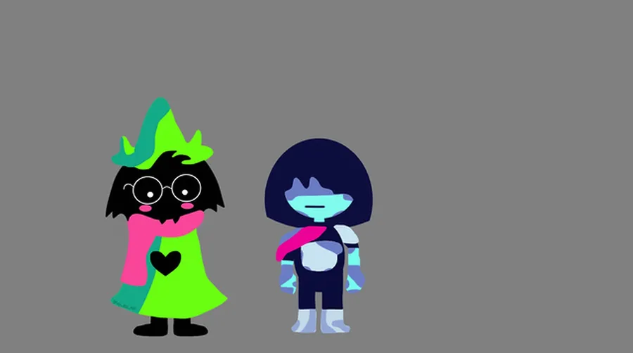 Ralsei and Kris wallpaper