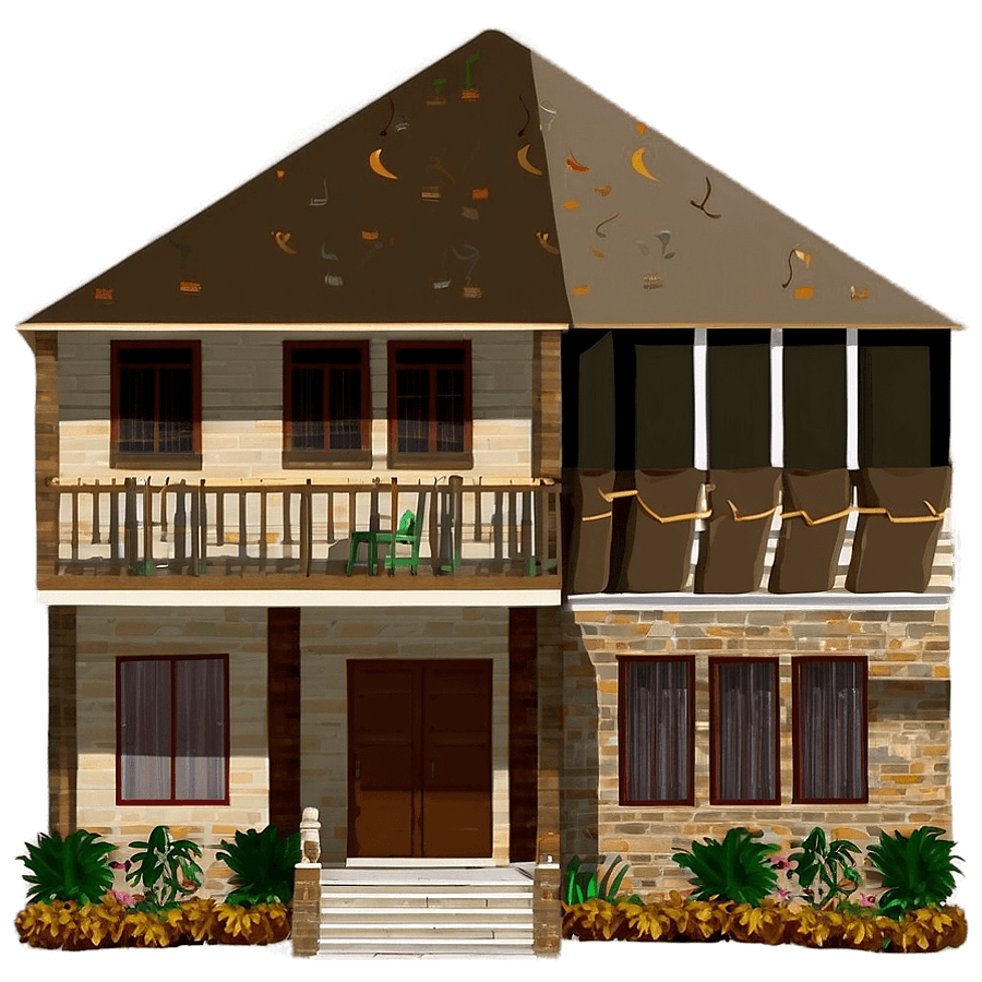 Big House in Sunset View PNG nci75